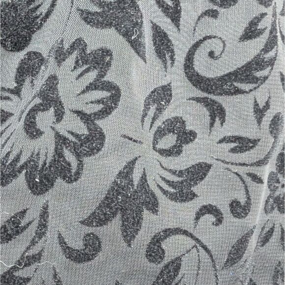 Black Velvet Floral Tunic Blouse size xl - Picture 3 of 5
